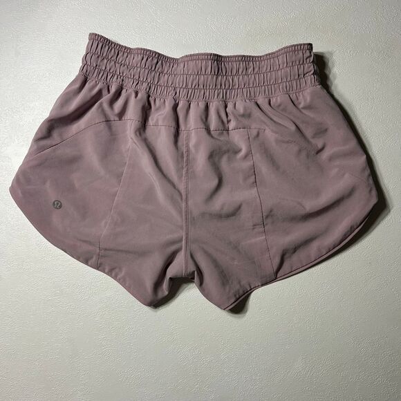 Lululemon Reversible Running Shorts Size 4 Mauve Navy - Picture 2 of 9